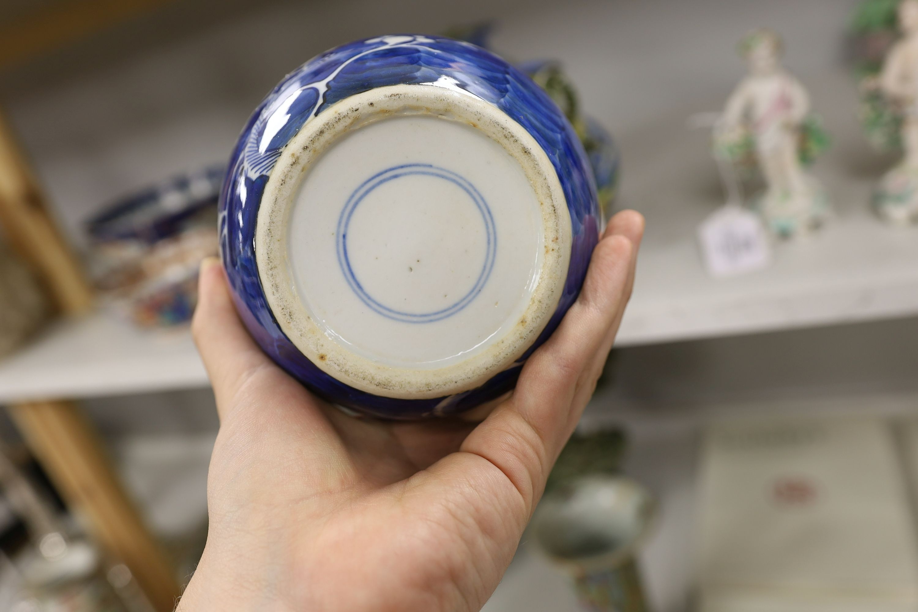 A Chinese famille charger, three vases and a plate, together with other Chinese and Japanese ceramics (13 items), Charger 48 cms diameter